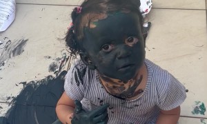 Daughter Makes a Mess With Gouache Paint