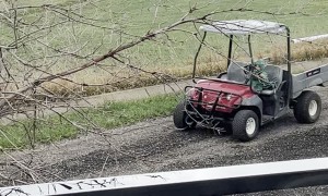 Son Drives Golf Cart Home