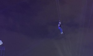 Stuck Zipliner Has the Best Seat at the Show