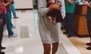 Baby warrior discharged from hospital after being born three months premature