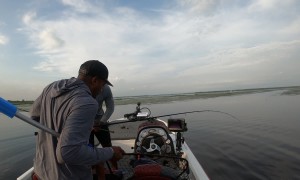 Dad Hypes His Son Up During Fishing Trip
