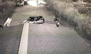 Guy Accidently Hits His Girlfriend While Backing Up Vehicle