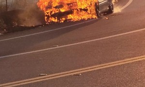 Car Burns on California Road
