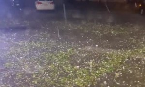 Golf ball size hail filmed in downtown Round Rock
