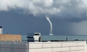 Waterspout on Lake Michigan Near Racine, Wisconsin
