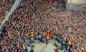 Crowd Enjoying La Patum Festivities in Berga, Catalonia