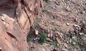 Rope Swing Through The Canyon