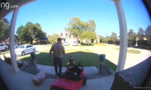 Father And Son Play Tee Ball