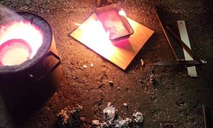 Liquid Aluminum Spilled In Garage