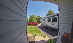 Mom Trips Following Son Out Door