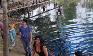 Rope Swing Into The Lagoon
