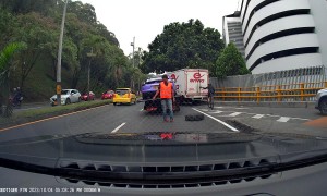 Tire Pops Off Tow Truck