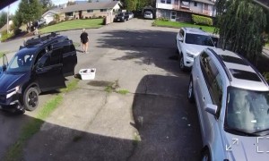 Kid Uses Car Door To Brake