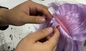 Sewing Hair Onto a Doll's Head