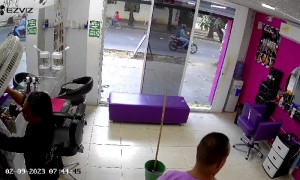 Employee Walks Through Glass