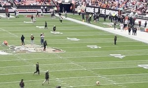 Dog Runs Around Cleveland Stadium