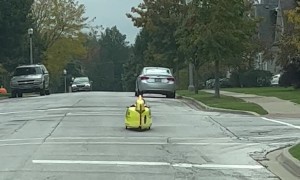 Very Expensive Bicycle Rider Ignores A Stop Sign