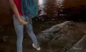 Friend Slips and Falls in Puddle