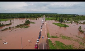 Water Over The Road In Wisconsin