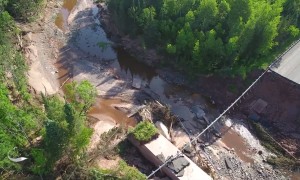 Floodwaters Washout Wisconsin Highway