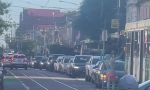 A Man Painted Blue Wanders The Streets In Australia