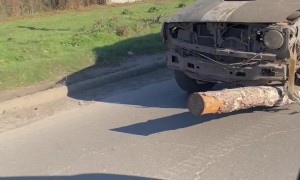 Ukrainian Soldier's Vehicle Has Seen Better Days
