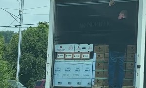 Open Door On A Moving Van