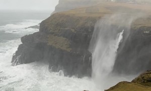 High Winds Redirect Waterfall