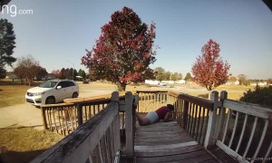 Deck Plank Seesaws Under Woman