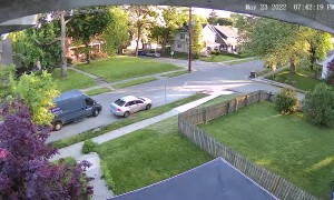 Pickup Collides With Delivery Vehicle