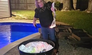 Woman Trips and Falls Into Pool While Celebrating Her Divorce