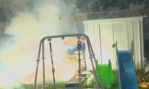 Fireworks Unexpectedly Go Boom in the Backyard