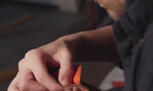 Ball made from panel shapes of peeled orange