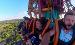 Range Of Emotions On Drop Tower Ride