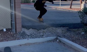 Skateboarding Dad Is a Bit Out of Practice