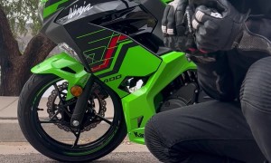 Biker Shares Snacks With Squirrel