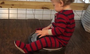 Toddler Loves Riding Roomba