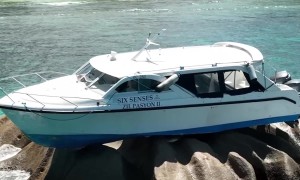 Boat Gets Bizarrely Stuck on a Rock