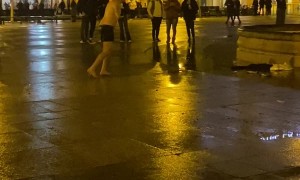 Jumping In The Fountain In Pamplona