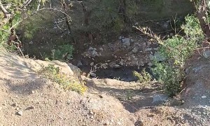 Truck Expertly Navigates Cliff's Edge