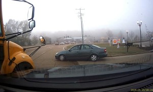 School Bus Fails To Use Blinker
