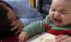 Baby Copies 'Crying' Big Brother