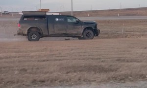Wrecked Truck Swerves Across Traffic