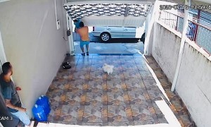 Garage Door Takes Child On A Ride