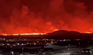 Volcano in Iceland erupts 