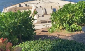 Boat Debris Washes Up On Beach
