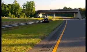 Sleeping Driver Gets Airborne Off Road
