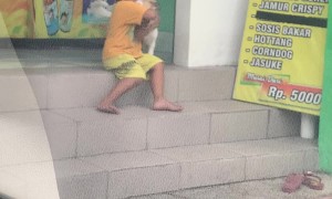 Dog Comforts Sad Boy On The Street