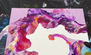 Gerbera Daisy Paint Pour