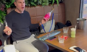 Champagne Pops Bottle In Half